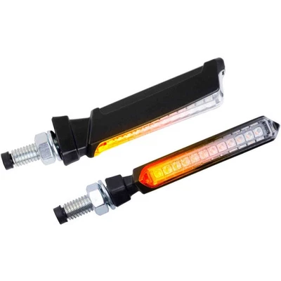 Puig Thin LED Turn Signals - Black / Clear 9624N - Image 1 of 2