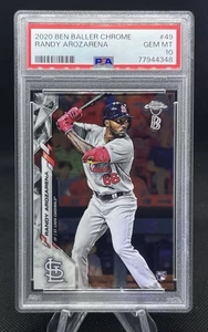 Randy Arozarena ROOKIE CARD  💎 2020 Topps CHROME BEN BALLER!  💎  PSA 10   💎 - Picture 1 of 4