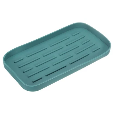 Silicone Kitchen Sink Organizer Tray, Silicone Soap Dispenser Tray(Dark Green) - Image 1 of 4