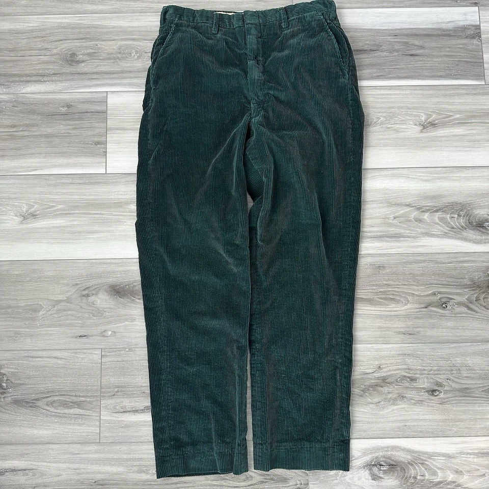 Pantalones de pana verde vintage años 30 40 para hombre cremallera garra 30x27 verde bosque Foto 1 de 4