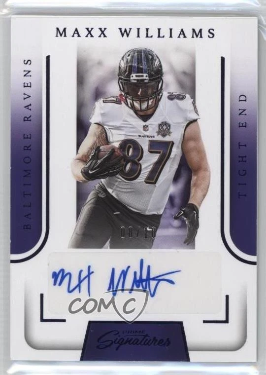 2016 Panini Prime Signatures Blue /10 Maxx Williams #PS-MW Auto - Image 1 of 2