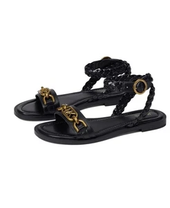 Michael Kors Kailey Flat Sandals Black Size 6.5M Slip On Womens Shoes - Picture 1 of 7