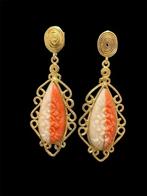 Orecchini in argento e Corallo Cerasuolo E Corallo Rosa - Immagine 1 di 4