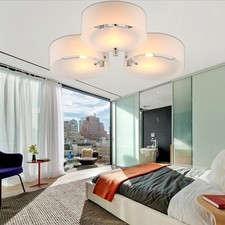 Acrylic Lamp Ceiling Light Pendant Chandelier with 3 Way Lights Chrome Finish UK