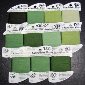 11x Needlepoint/Embroidery THREAD R GALLERY Mandarin 6 ply bamboo-greens-WA26