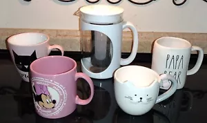 Disney Mini Mouse Cat Papa Bear Coffee Mug Set & Primula Cold Brew Maker 5 Piece - Picture 1 of 17