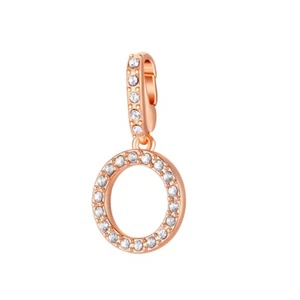 Affinity Charm Letter O with Clear Crystals Rose Gold Plated - Picture 1 of 1