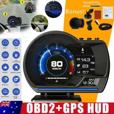 Auto Head Up Display Gauge Universal HUD Car Smart Digital Speedometer GPS OBD2 - image 1 of 4