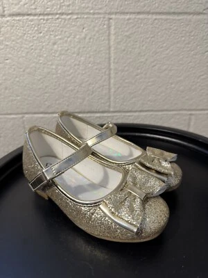 Stelle Kids Gold Maryjane Heeled Sparkly Shoe Girls Size 10 - Image 1 of 4