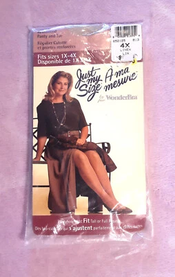NOS NIP Vintage 1980s  Just My Size by WonderBra Pantyhose 4X Linen Color - Image 1 of 2