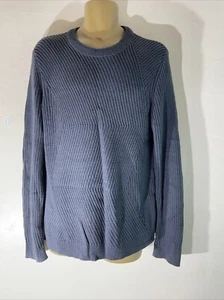 Mens Topman Large Dark Grey Thick Knit Long Sleeve Pullover Jumper Sweater Top - Picture 1 of 5