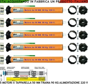 TAPPARELLE ELETTRICHE 90 KG 4 KIT MOTORI 220 V 50 NM SERRANDE AUTOMATICA AVVOLGI - Foto 1 di 12