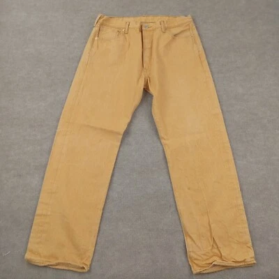 Levis 501 XX Jeans Mens 38x34 (Actual 35x30) Orange Denim Classic Button Fly - Image 1 of 4