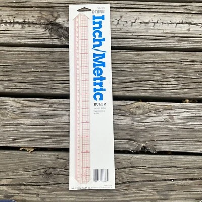 C=THRU C-Thru Clear Transparent Plastic Ruler Inch/Metric W-30
