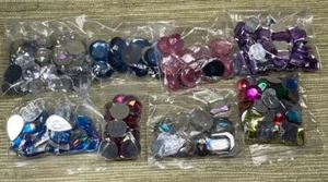 Acrylic Flat Back Rhinestone Costume Jewelry Gems 200+ Pieces Multi Color Lot #E - Picture 1 of 24