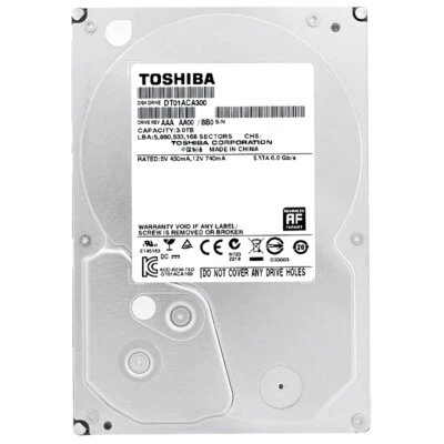 Hard Drive Toshiba DT01ACA300 3TB 7200RPM 64MB Cache Sata III 3.5" Inch - Image 1 of 4