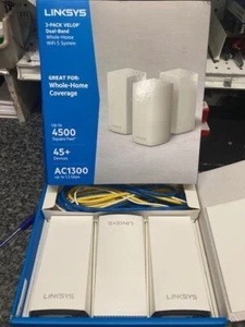 Sistema Wi-Fi para todo el hogar Linksys Velop AC3900 de doble banda paquete de 3 VLP0103 - Imagen 1 de 7