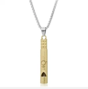 Anxiety Whistle Necklace Reduces Stress Mindful Breathing Emergency Necklace UK - Picture 1 of 4