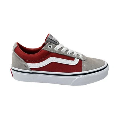 Vans Ward Little Boy's Suede Casual Sneakers Size 13 Gray Burgundy Classic Style - Image 1 of 4