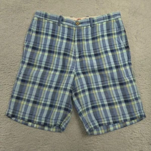 Tommy Bahama Paradise Nation Shorts Mens 33 (34) Blue Plaid Linen Blend Casual - Picture 1 of 9
