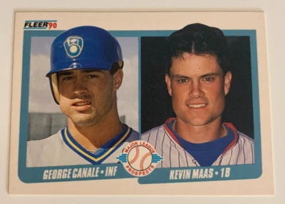 MLB GEORGE CANALE & KEVIN MAAS 1990 Fleer ROOKIE RC Baseball Trading CARD #641 - Image 1 of 3