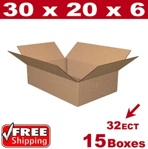 15 - 30x20x6 Cardboard Boxes Mailing Packing Shipping Box Corrugated Carton - Picture 1 of 1