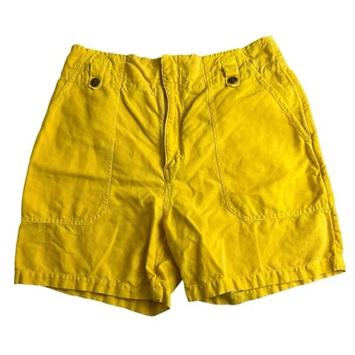 Pantalones cortos Sundance para mujer 6 amarillos mezcla de algodón lino tiro alto 5" entrepierna Foto 1 de 4