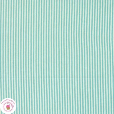 Moda SUNDAY BRUNCH 30757 13 Teal STRIPE Blue Aqua BASIC GREY Quilt Fabric - Image 1 of 4
