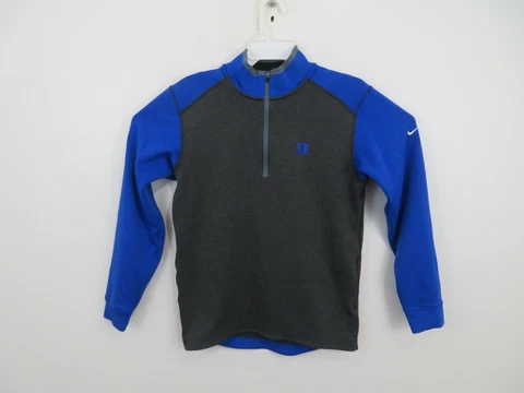Nike Duke Blue Devils Golf Jacket 1/4 Zip Tour Performance Gray Blue Mens Small Cover