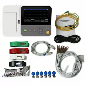 Digital 6 Channel 12 lead ECG/EKG machine Electrocardiograph,Touch - Picture 1 of 8