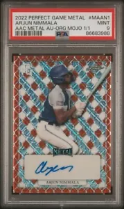 2022 Perfect Game AUTO Orange Mojo 1/1 AARJUN NIMMALA Toronto Blue Jays PSA 9 - Picture 1 of 2