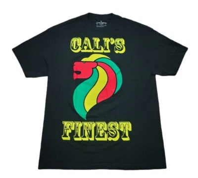 Camiseta negra California Cali's Finest Clothing con gráfico de león talla XL Foto 1 de 4