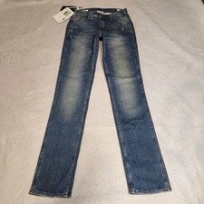 Cycle Womens Straight Jeans Size 29 Blue Slim Fit Mid Rise Slash Pocket NWT