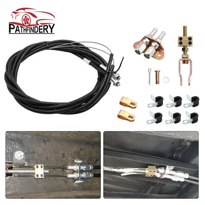 330-9371 Universal Rear Parking Brake Emergency E-Brake Cable Kit Black - Image 1 of 4