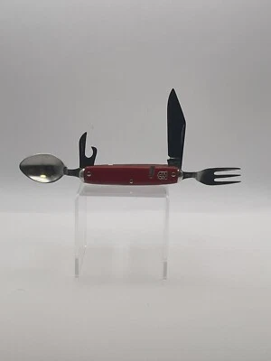 Vintage Colonial Prov USA Camper Pocket Knife Camping Hobo Spoon Fork Opener - Image 1 of 4