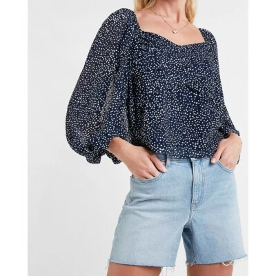 Top Express Clip Punto Plisado Frontal Manga Globo S Foto 1 de 3