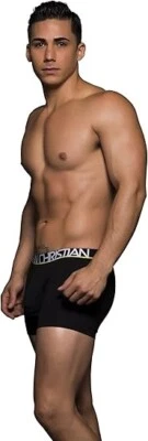 Andrew Christian - Calzoncillo boxer de algodón casi desnudo 90083 - PEQUEÑO - NEGRO - NUEVO CON ETIQUETAS Foto 1 de 4