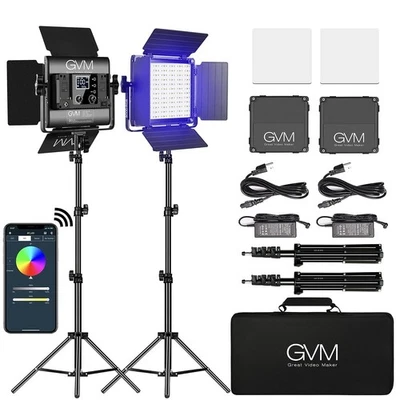 GVM RGB Panel LED Luz de Video, Iluminación de Fotografía con Control de APP, 800D Vi... Foto 1 de 4