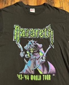 Camisa Vintage Nazaret 1993-1994 Gira Mundial Talla XL Hanes - Imagen 1 de 19
