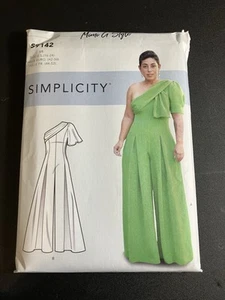 Simplicity Pattern S9142 Misses' One Shoulder Jumpsuit Sizes 16-24 UNCUT - Picture 1 of 2