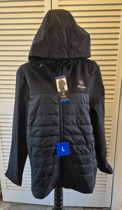NUOVO Hurley Giubbotto Uomo Isolato Zip-Up Cappuccio Antivento Nero Tampone, Taglia L - Foto 1 di 12
