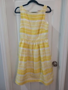 Lilly Pulitzer Size 10 Lovely Lemon Silk Striped Dress. Just Beautiful! - Picture 1 of 19