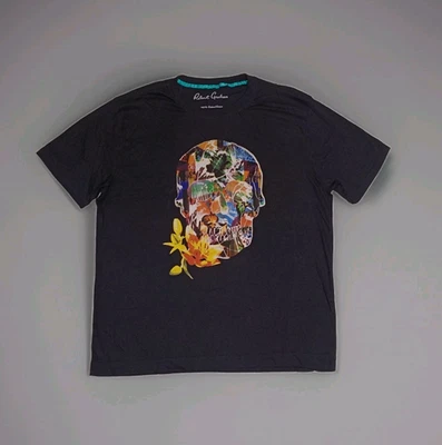 Camiseta Robert Graham Cool Multicolor Calavera Floral Negra Para Hombre XL Algodón Nueva Foto 1 de 4