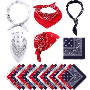 18 Pieces Paisley Bandanas Cowboy Scarf Print Head Wrap Wristband for Women M... - Picture 1 of 6