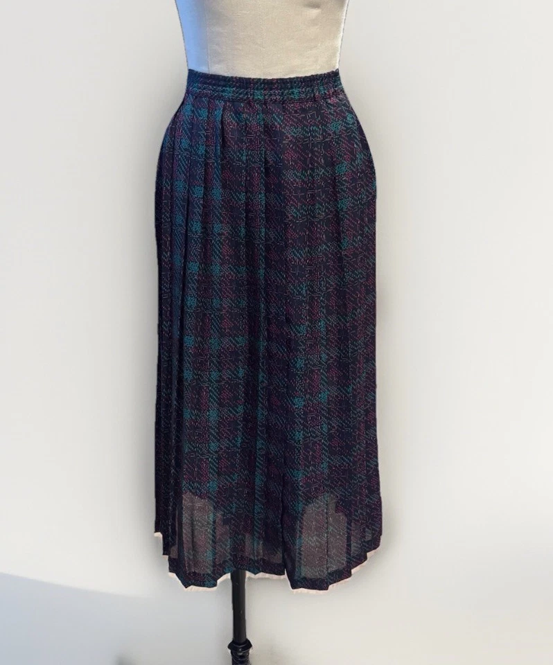Vintage Alfred Dunner Pleated Abstract Plaid Modi Skirt Womens Size 20 80s-90s - Image 1 of 4