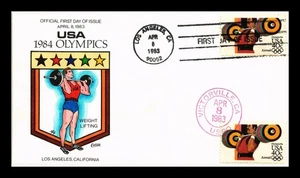 DR JIM STAMPS US COVER OLYMPICS WEIGHT LIFTING AIR MAIL FDC COLLINS HAND PAINTED - Picture 1 of 2