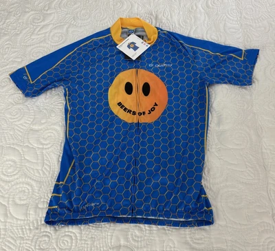OWAYO Cycling Jersey Shirt SIZE 8 Smiley Face Beers of Joy NWT - Image 1 of 4