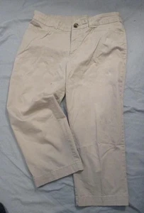 Women's Size 12 Khaki Beige Crofts & Barrow Capri Pants Stretch Inseam 20" - Picture 1 of 6