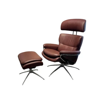 Stressless Sessel Rome M Leder Paloma 54 Bordeaux Rot Braun Gestell Star  - Bild 1 von 4