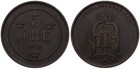 Schweden - Sweden 5 Öre 1874-1907 Bronze, 8g KM# 736/757/770 - Versch. Jahre